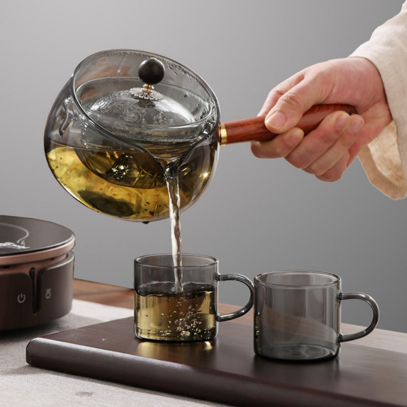 Rotary Heat-resistant Glass Infuser Teapot